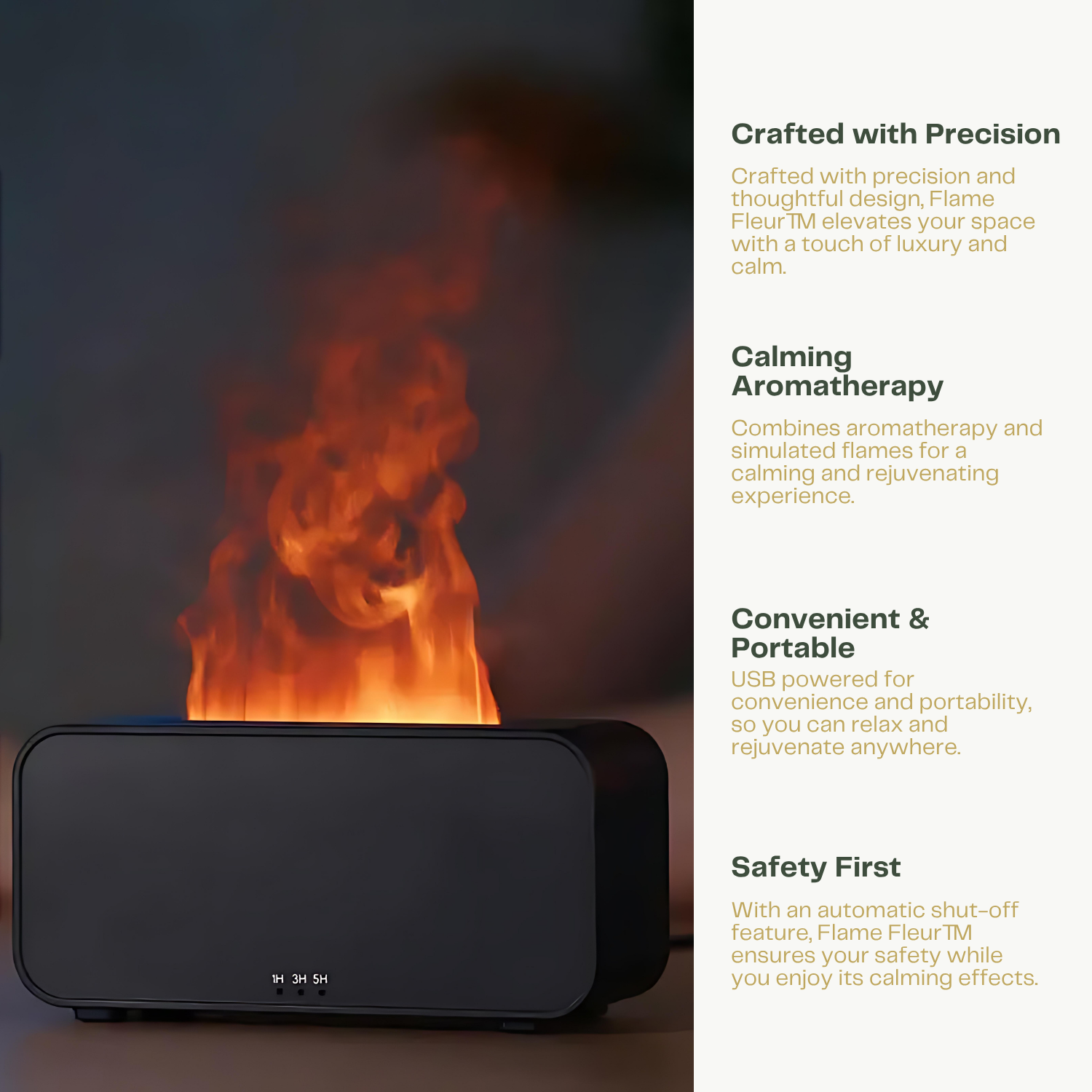 Flame Fleur™ - LED Flame Aroma Diffuser