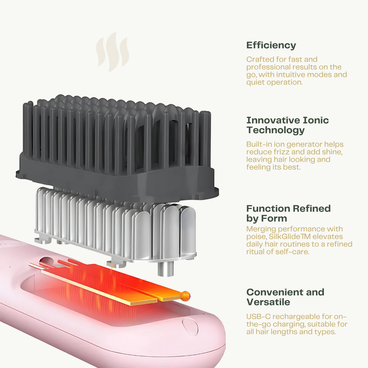 SilkGlide™ - 2-in-1 Hair Straightener Brush